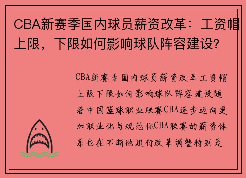 CBA新赛季国内球员薪资改革：工资帽上限，下限如何影响球队阵容建设？